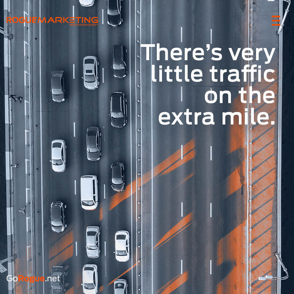 There is little traffic on the extra mile