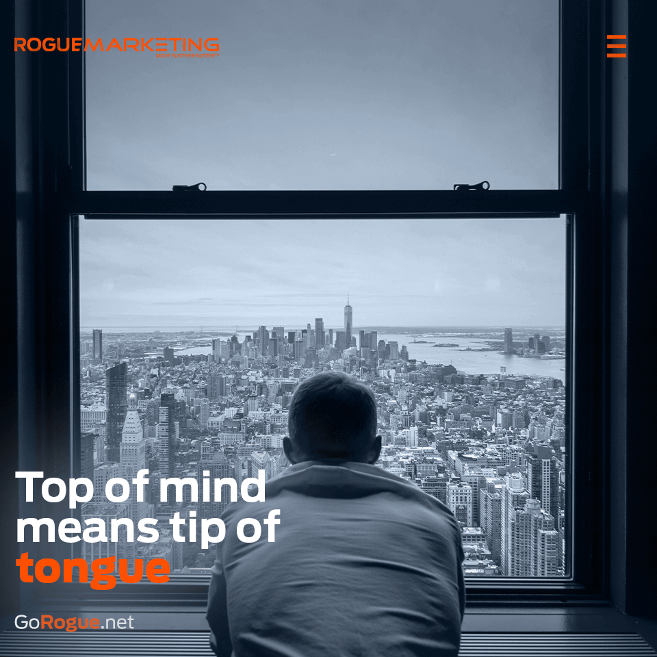 Top of mind means tip of tongue