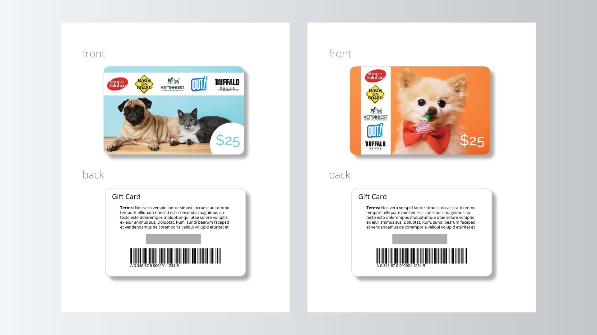 Hero Pet Brands - Gift Card Design